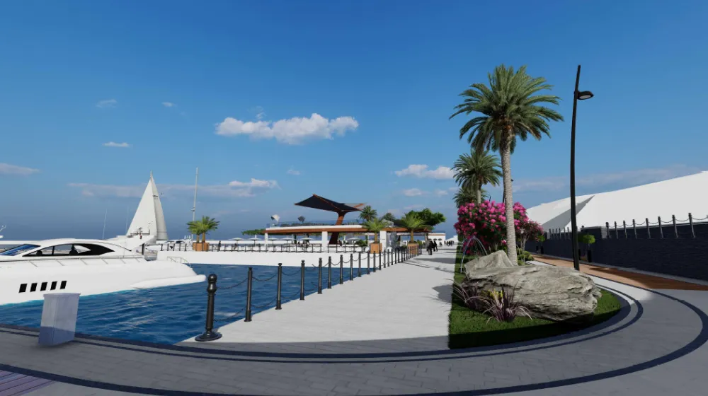 Revisione del progetto della Marina e del frangiflutti a Rafailovići