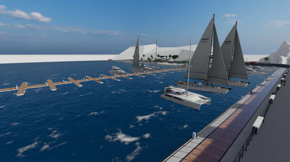 Revisione del progetto della Marina e del frangiflutti a Rafailovići